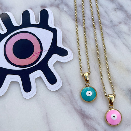 Pastel Evil Eye necklace