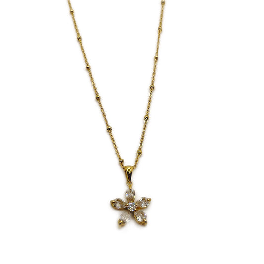Five petal flower necklace