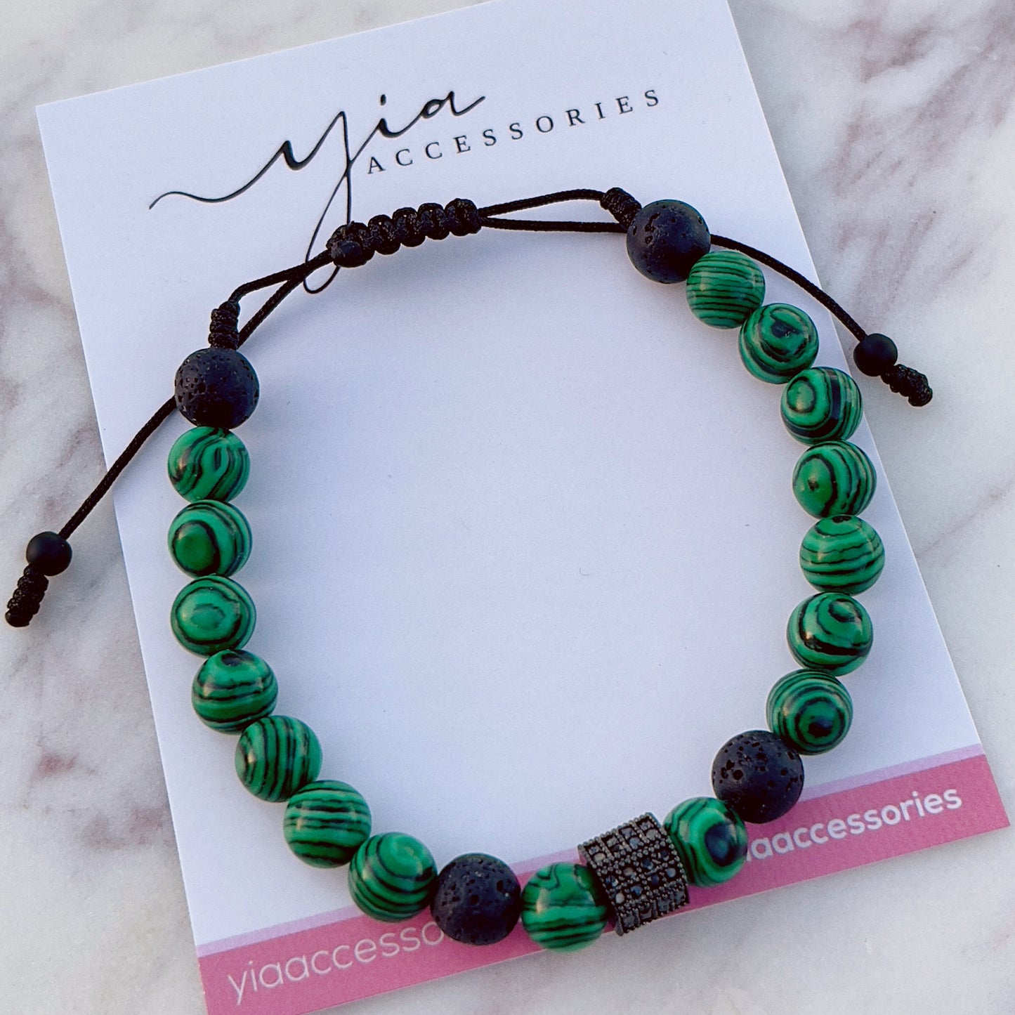 Green Malachite mens bracelet