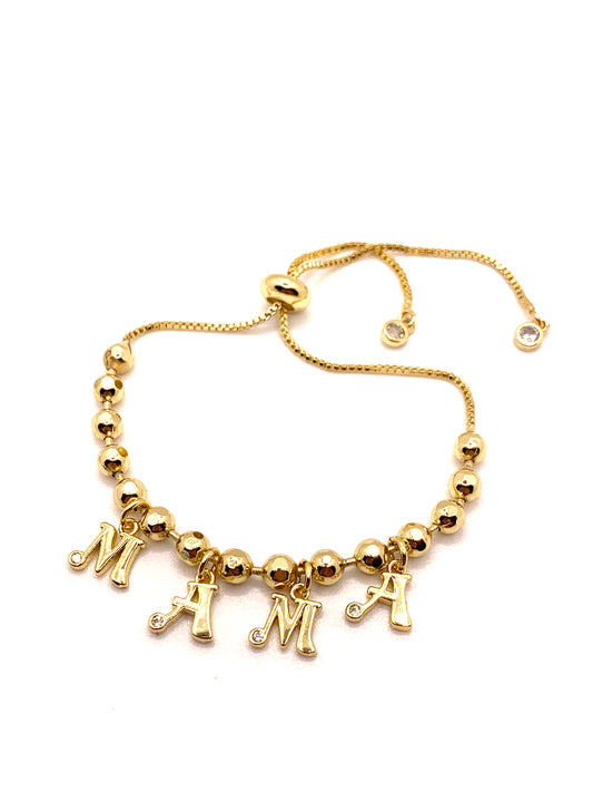 Pulsera MAMA  chapa de oro