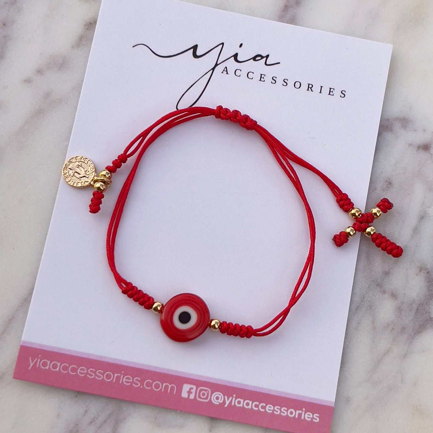 Courageous Evil Eye red string bracelet