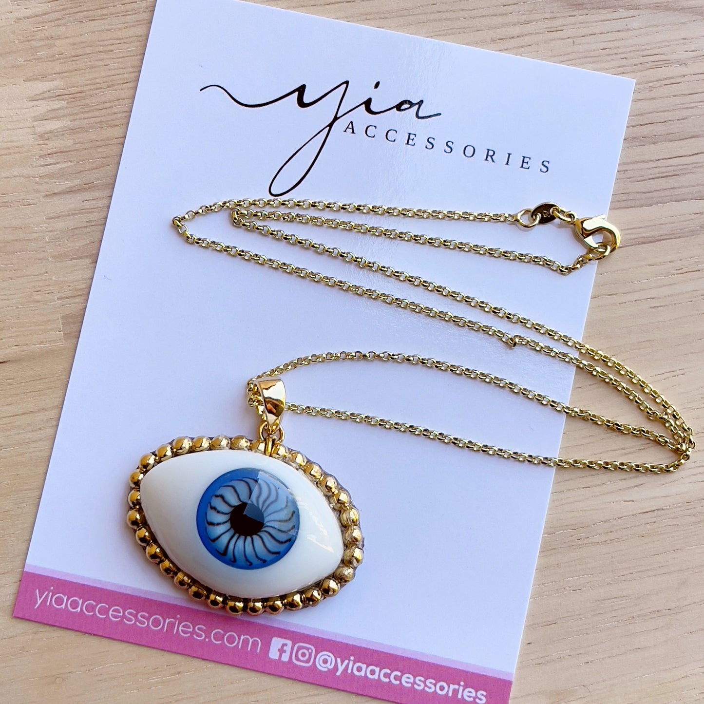 Artesanal Blue Evil Eye Necklace +