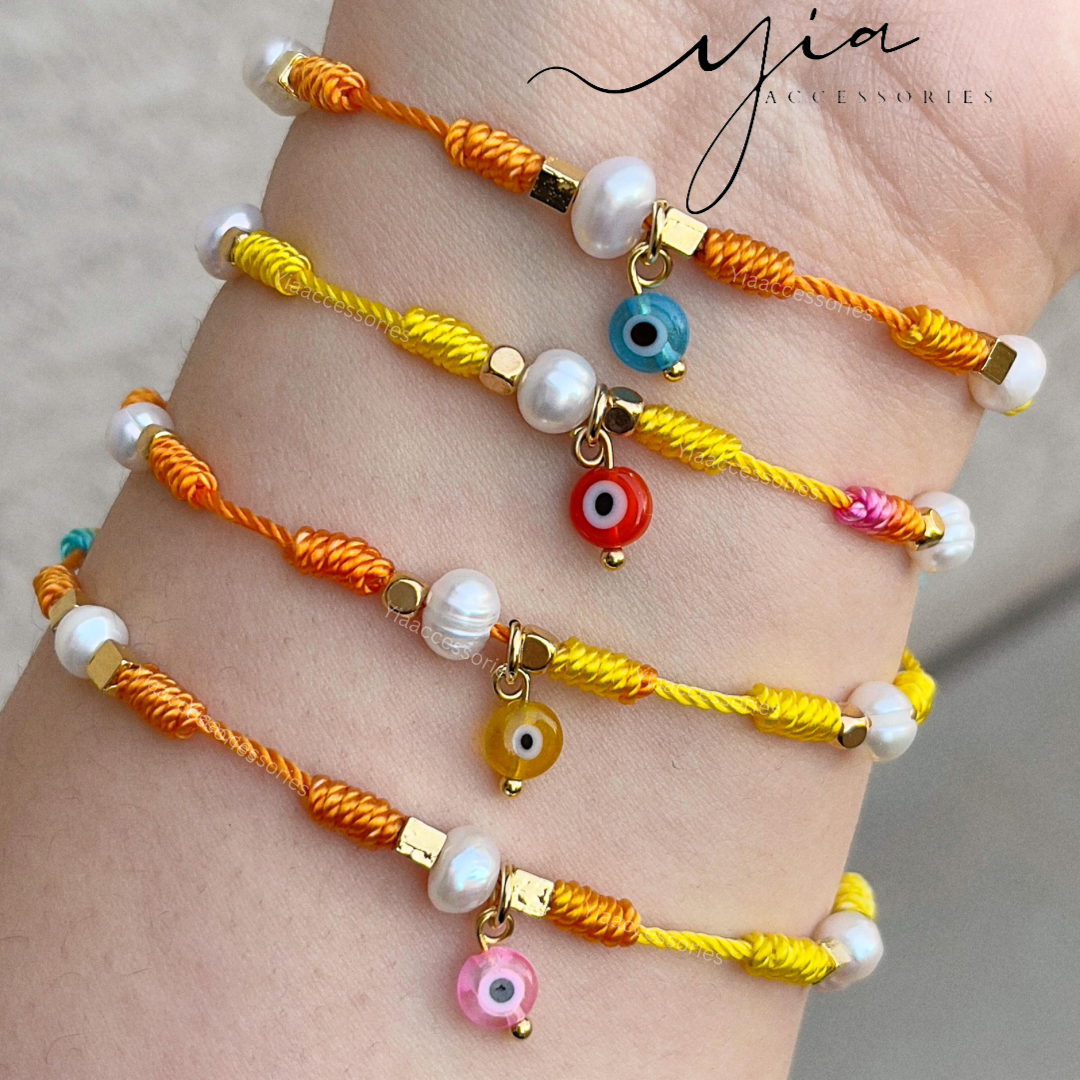 Multicolor String Evil Eye bracelet