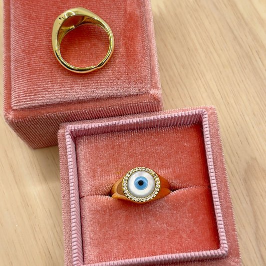 Chunky Evil Eye ring